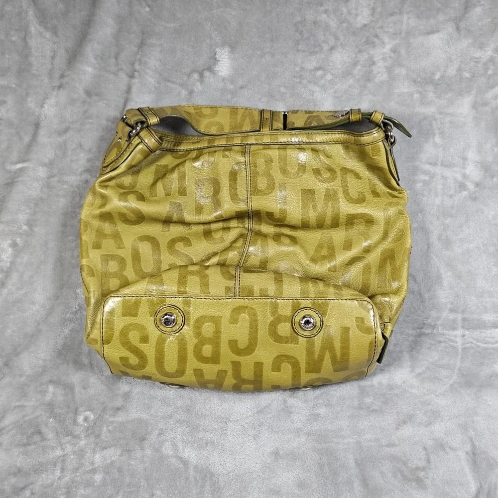Marc by Marc Jacobs Hobo Bag Womens Large Green Leather Monogram Y2K Shoulder